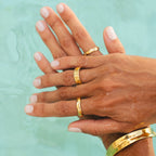 18K Gold Plated Dune Sculptural Band Ring