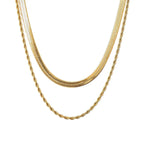 Melina Layered Necklace Set Gold Plated 18K