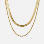 Melina Layered Necklace Set Gold Plated 18K