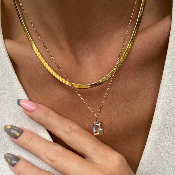 Paris Necklace Set Gold Plated 18K