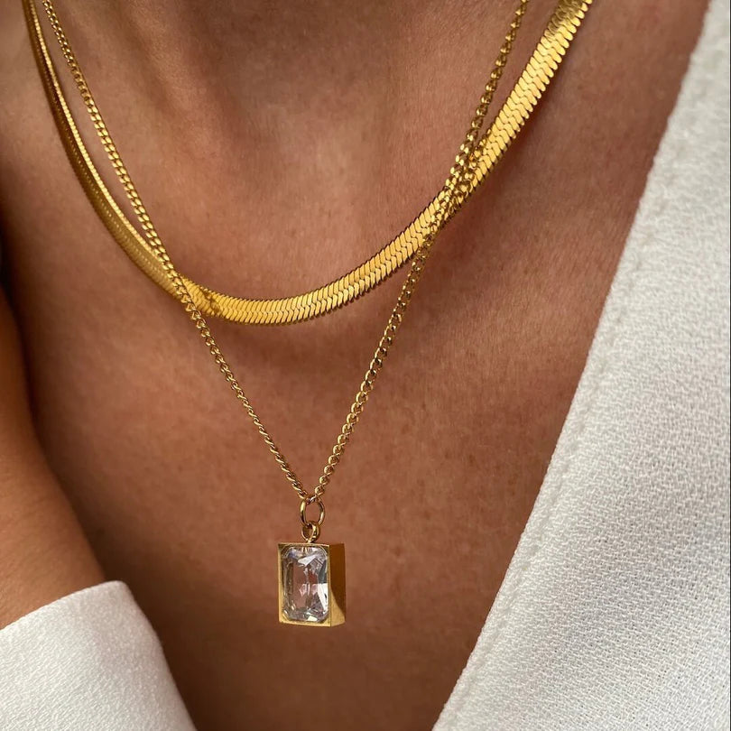 Paris Necklace Set Gold Plated 18K