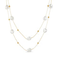 Irregular Pearl Necklace Set Gold Plated 18K