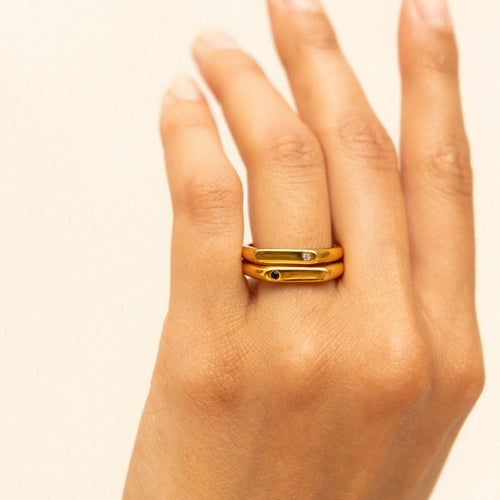18K Gold Plated Best Friends Ring Set of 2