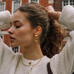 18K Gold Plated Sculptural Chunky Architectural Hoops