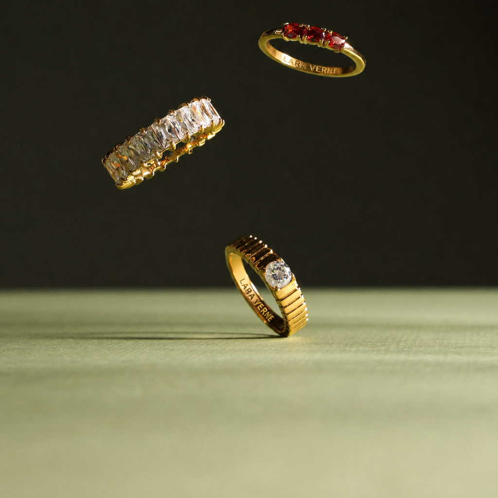 18K Gold Plated Aspen White Zircon Statement Ring