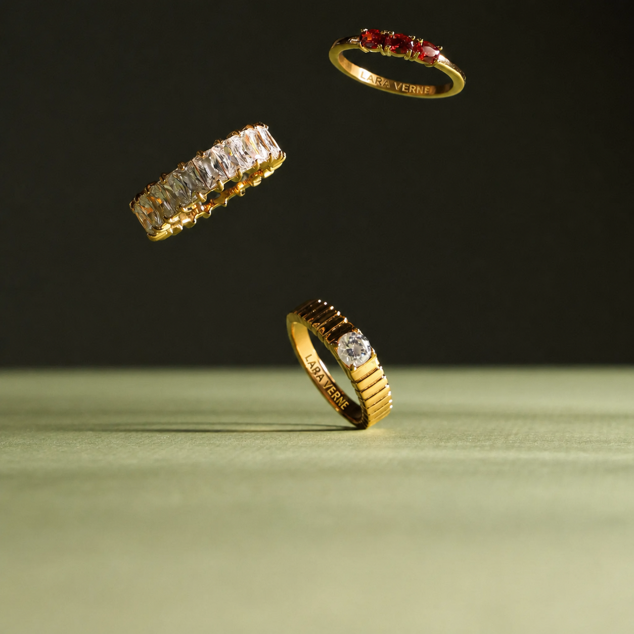 18K Gold Plated Aspen White Zircon Statement Ring