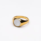 18K Gold Plated Mother of Pearl Band Ring