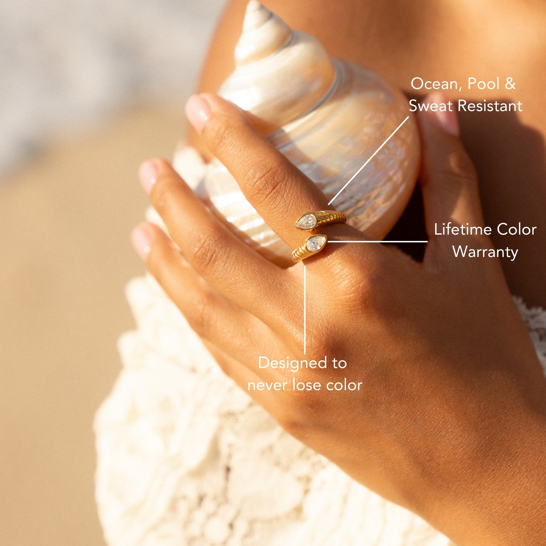 18K Gold Plated Dainty Stackable Ring