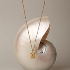18K Gold Plated North Star Rectangle Tag Pendant Necklace