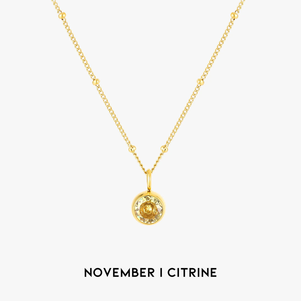 18K Gold Plated Birthstone Pendant Necklace