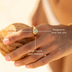 18K Gold Plated Blue Stone Ring