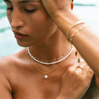 18K Gold Plated Genuine Freshwater Pearl Choker Necklace
