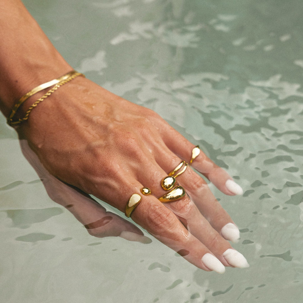 18K Gold Plated Double Twist Stacking Ring