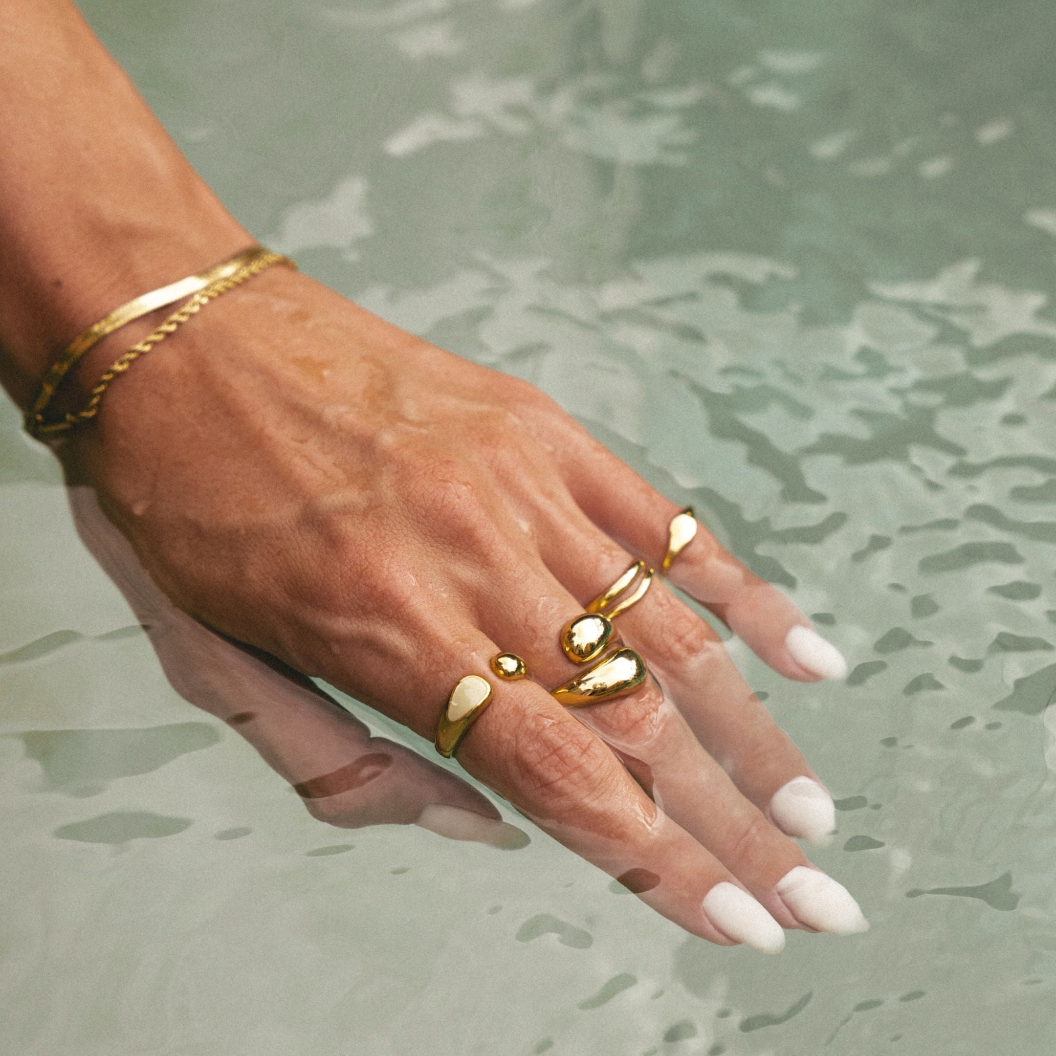 18K Gold Plated Double Twist Stacking Ring