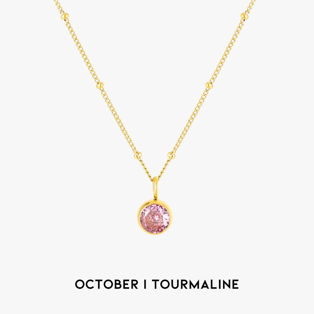 18K Gold Plated Birthstone Pendant Necklace