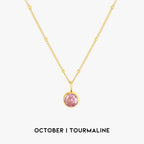 18K Gold Plated Birthstone Pendant Necklace