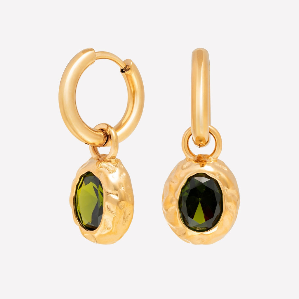 18K Gold Plated Olive Branch Drop Earrings