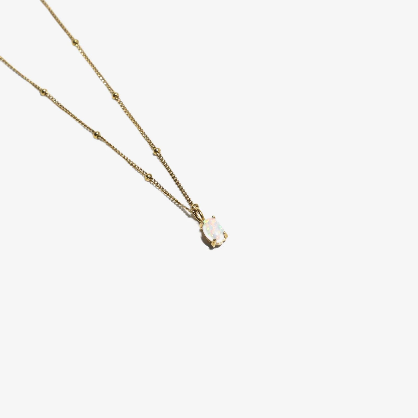 18K Gold Plated AAA Opal Stone Satellite Chain Pendant Necklace