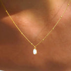 18K Gold Plated AAA Opal Stone Satellite Chain Pendant Necklace