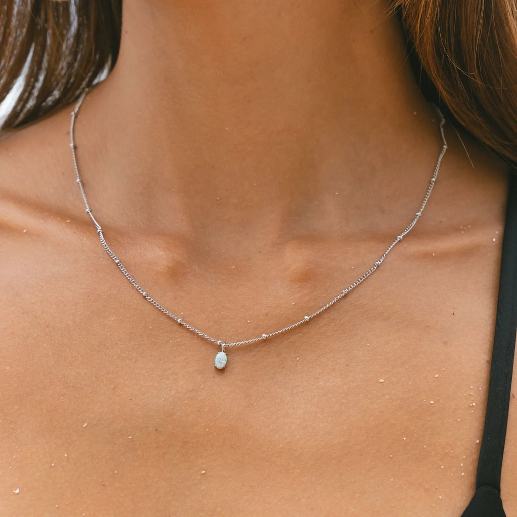 18K Gold Plated AAA Opal Stone Satellite Chain Pendant Necklace