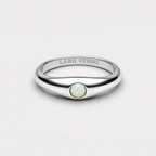 18K Gold Plated Opal Stone Band Ring Gold Silver