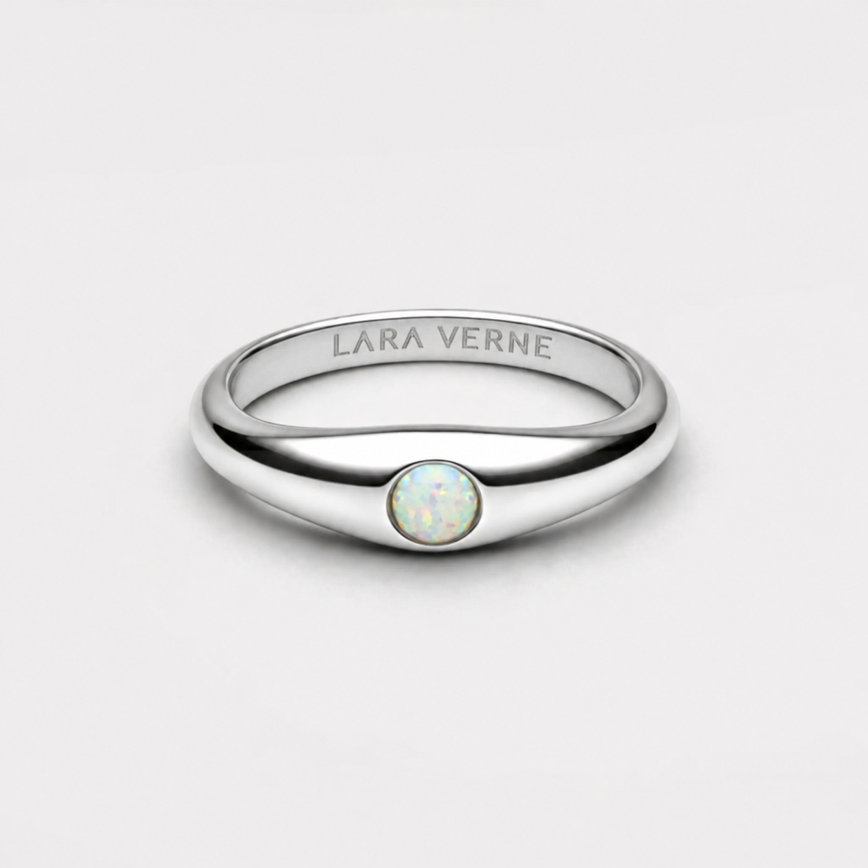 18K Gold Plated Opal Stone Band Ring Gold Silver