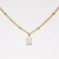 18K Gold Plated AAA Opal Stone Satellite Chain Pendant Necklace