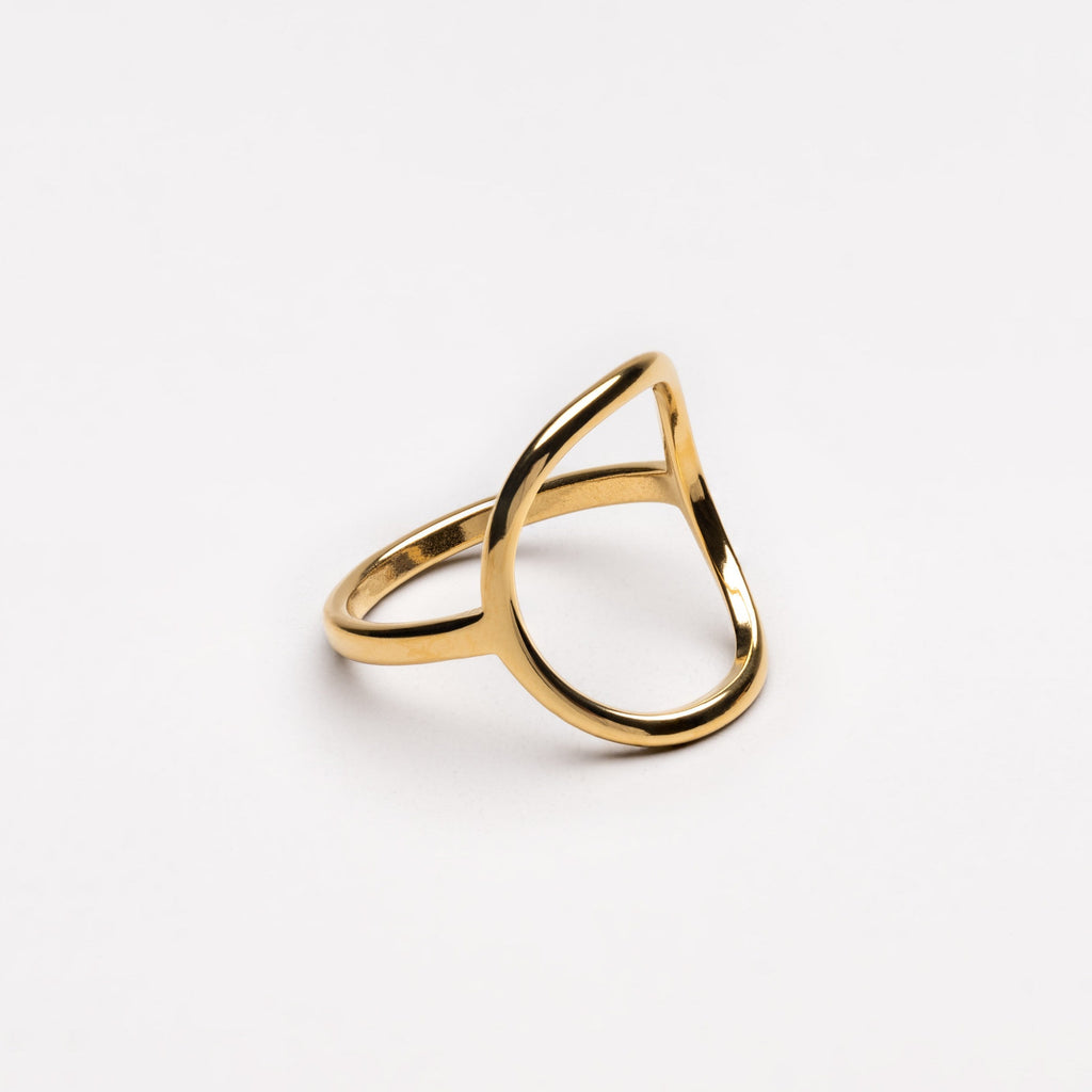 18K Gold Plated Bahia Oval Signet Ring Waterproof