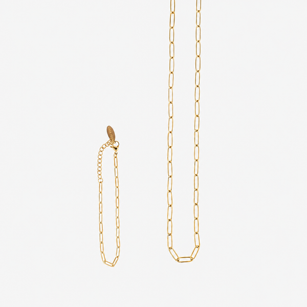 Paperclip Necklace & Bracelet Bundle by Lara Verne