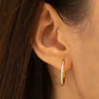 18K Gold Plated Large Pavé Crystal Statement Hoops