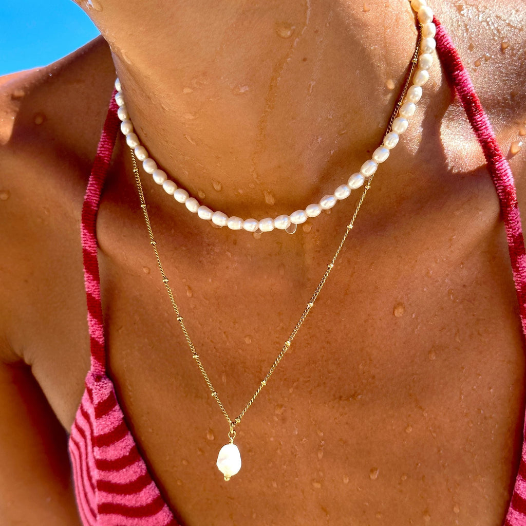 Freshwater Pearl Choker & Baroque Pendant Bundle Set