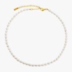 18K Gold Plated Genuine Freshwater Pearl Choker Necklace