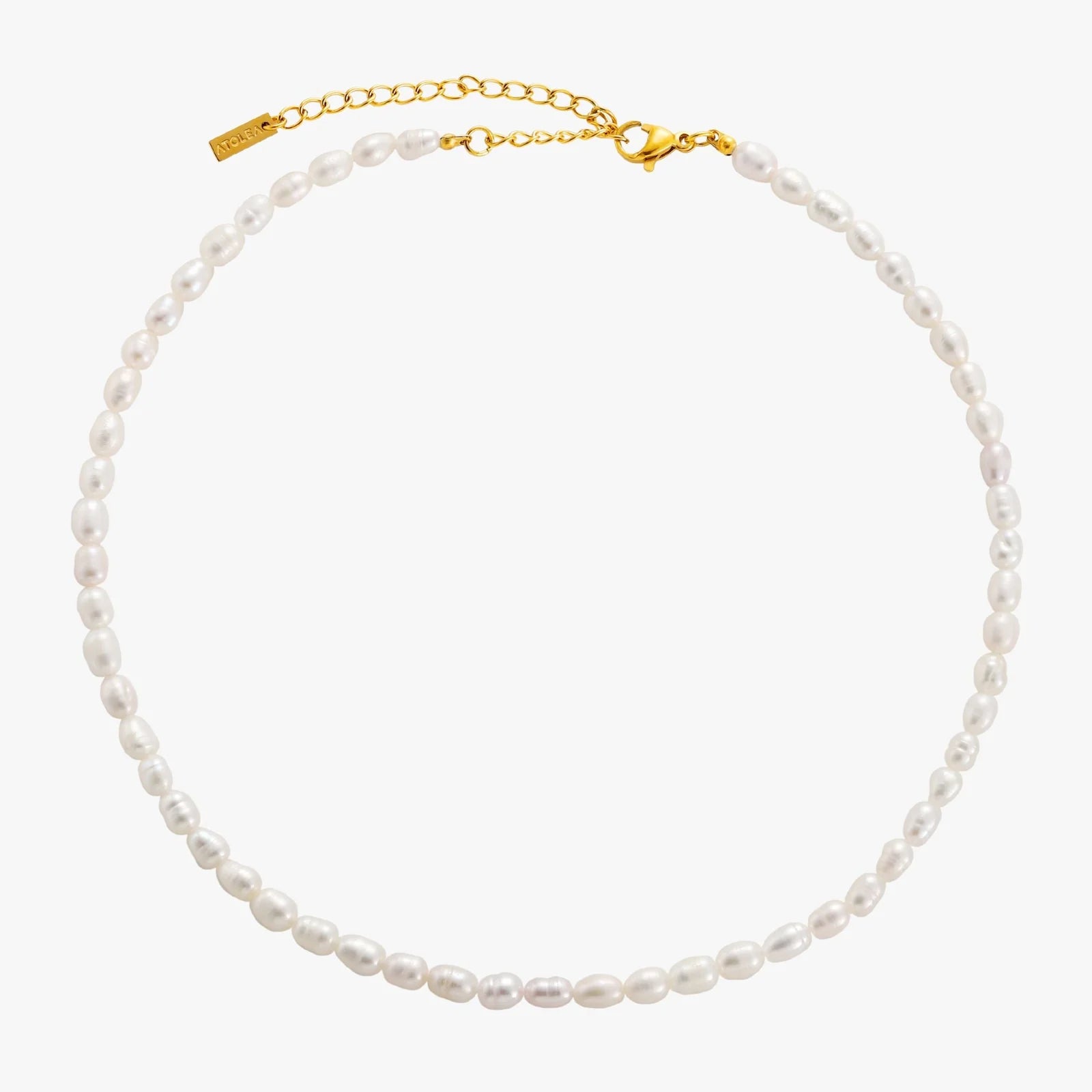 18K Gold Plated Genuine Freshwater Pearl Choker Necklace
