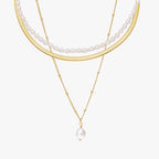 Herringbone, Pearl Choker & Baroque Pendant 3-Piece Bundle Set