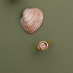 18K Gold Plated Rose Pink Zircon Thin Ring