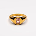 18K Gold Plated Rose Pink Zircon Thin Ring
