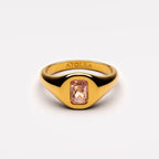 18K Gold Plated Rose Pink Zircon Thin Ring