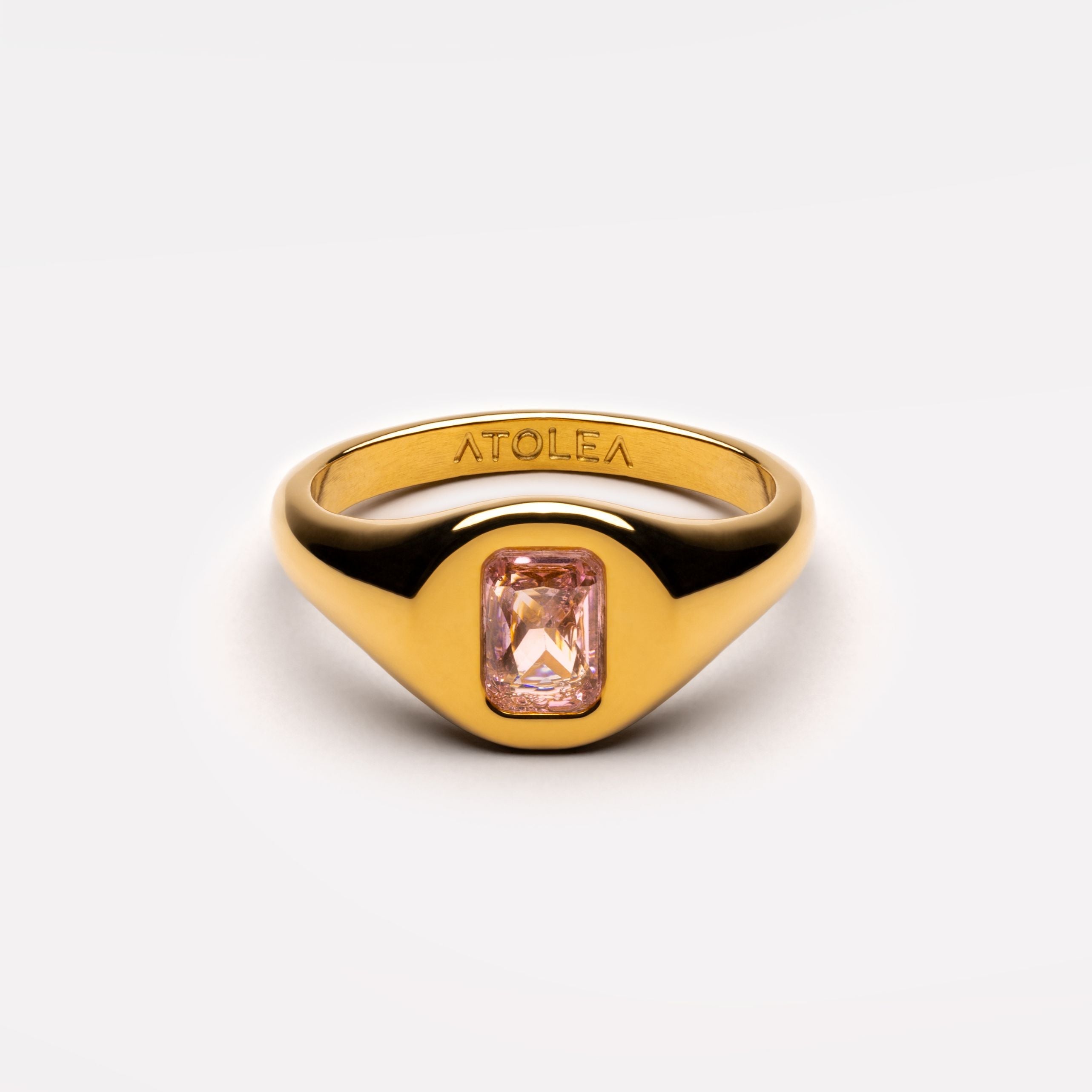 18K Gold Plated Rose Pink Zircon Thin Ring