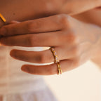 18K Gold Plated Peony Pink Zircon Band Ring