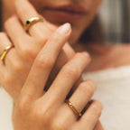 18K Gold Plated Lumi White Zircon Signet Ring