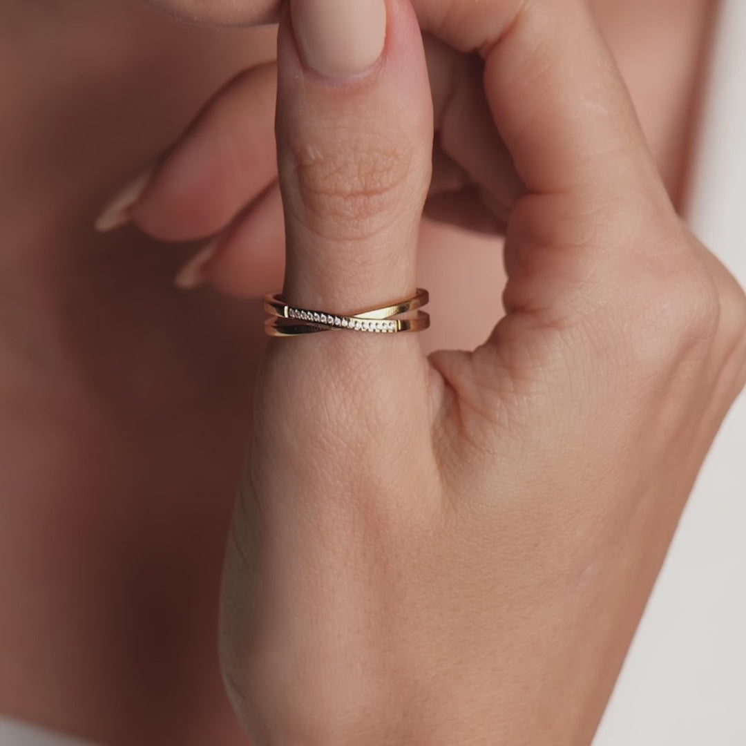 Lucia Double Ring Gold Plated 18K