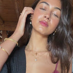 18K Gold Plated Minimalist Cross Pendant Satellite Chain Necklace