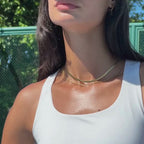 18K Gold Plated Herringbone & Rope Chain Layered Necklace Set