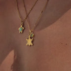 18K Gold Plated Opal Sea Turtle Pendant Necklace Waterproof