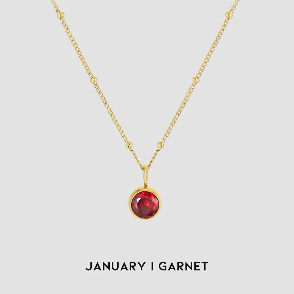 18K Gold Plated Birthstone Pendant Necklace