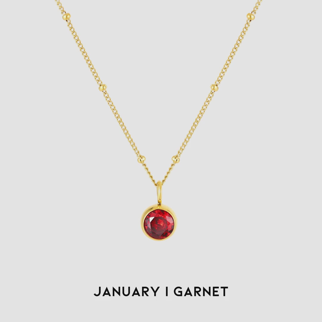 18K Gold Plated Birthstone Pendant Necklace