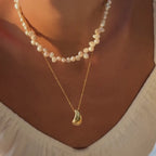 18K Gold Plated Teardrop Pendant Necklace Waterproof Stainless Steel | Lara Verne