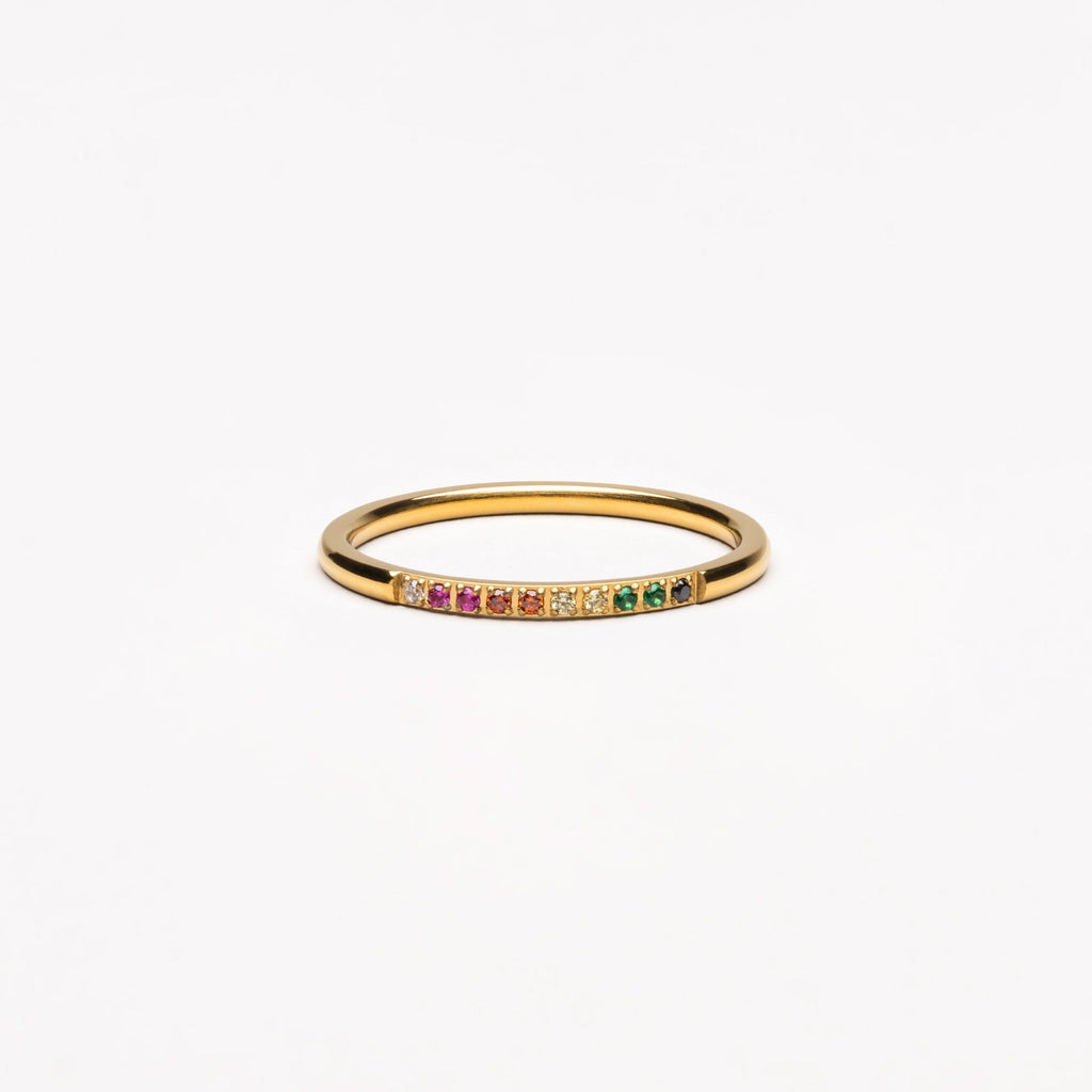 18K Gold Plated Golden Hour Colored Zircon Ring