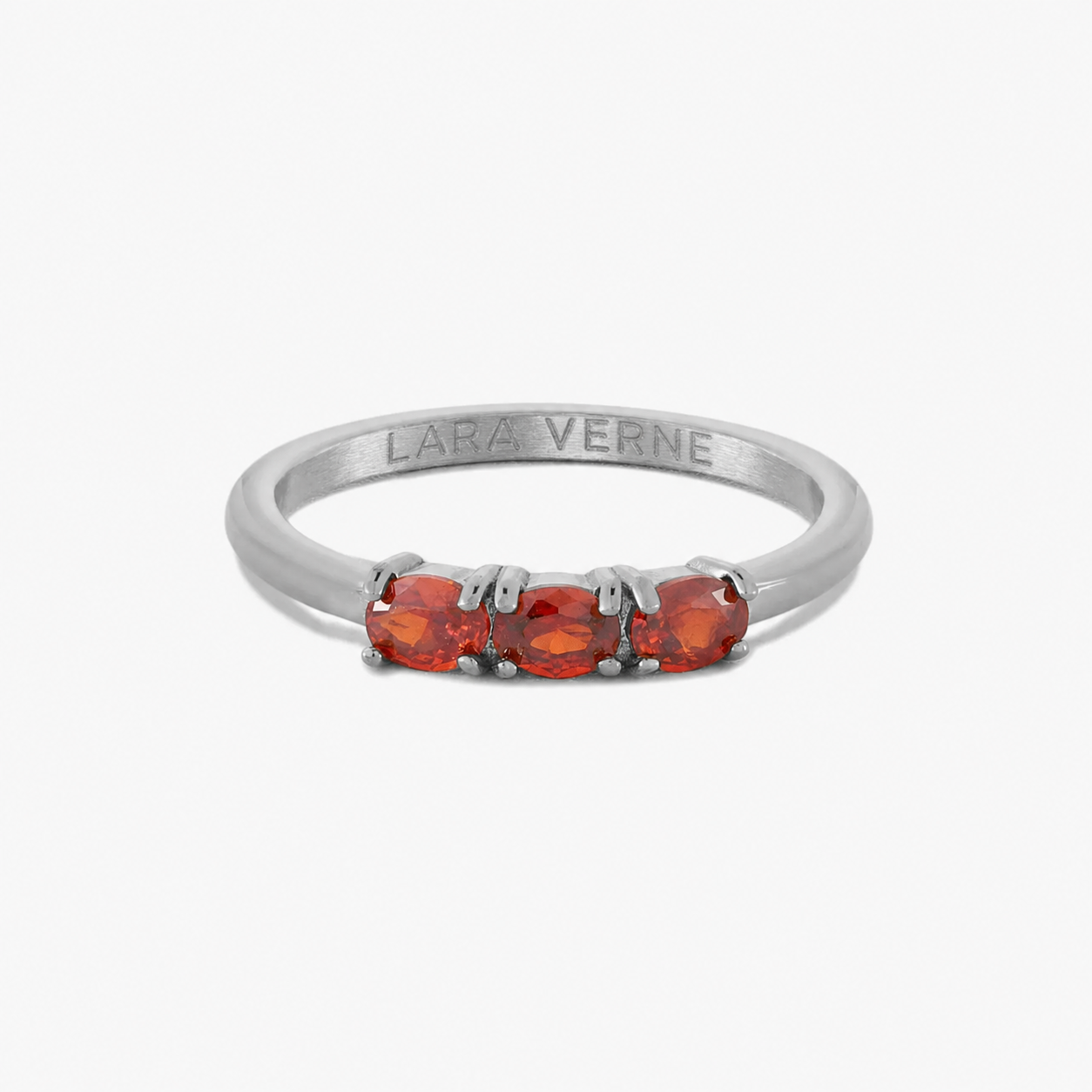 18K Gold Plated Raspberry Garnet Red Zircon Ring
