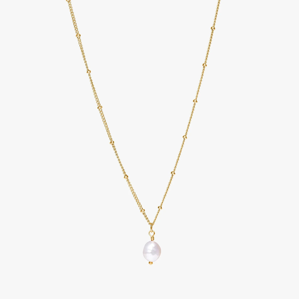 18K Gold Plated Baroque Freshwater Pearl Pendant Necklace